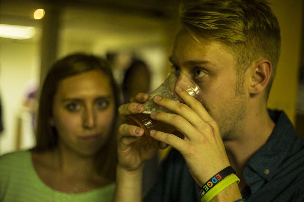 Riley enjoying a wobbly pop and Valerie with a mean photo bomb.