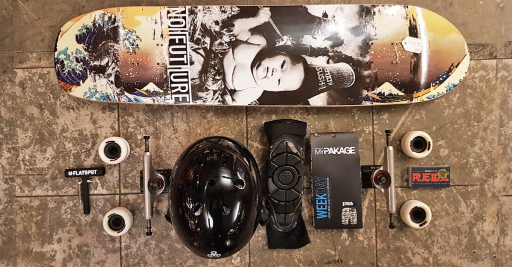 flatspotdeckoftheday-nofuture-sushi-caliber-trucks-flatspot-lathe-degenerates-gform-flatspot-longboards-mypakage-bones-bearings