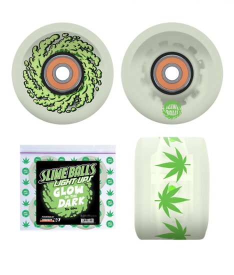 60mm-light-ups-og-slime-gitd-78a-skateboard-wheels-slime-balls-green-smoke-weed-leaf-baggie