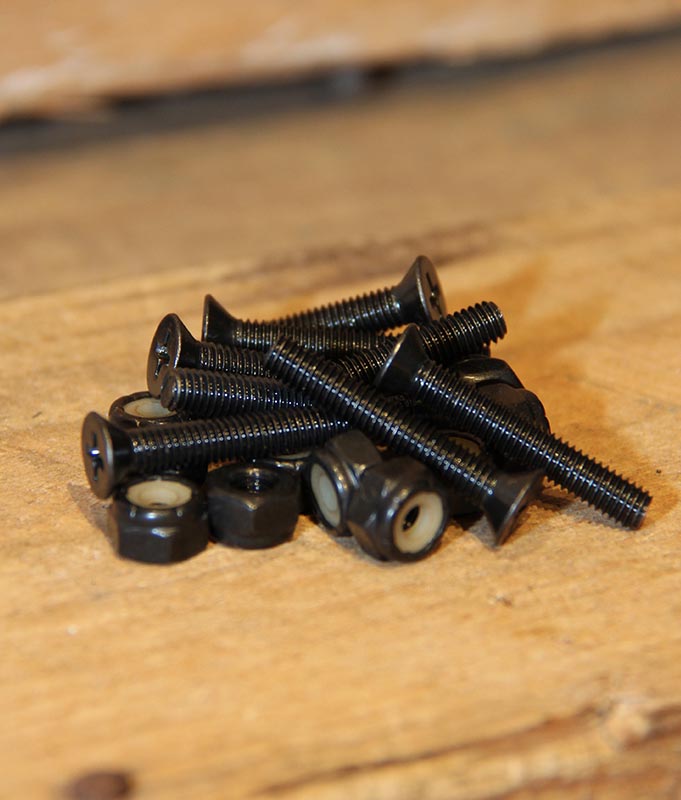 Black Countersunk Hardware Flatspot Longboard Shop