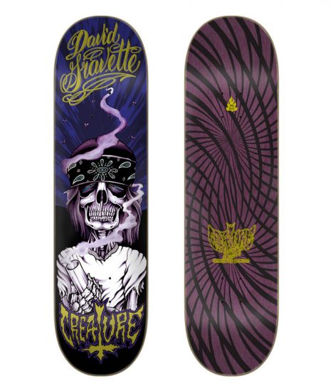 Creature-David-Gravette-Hippie-Skull-20th-8-3-inch-Skateboard-Deck-
