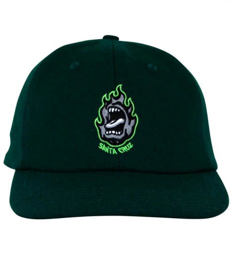 Santa-Cruz-Skateboards-Screaming-Fire-Snapback-Forest-Hat-front