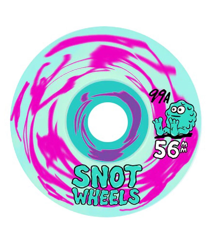 Snot Skateboard Wheels Team Swirl Teal Pink 56mm 99a