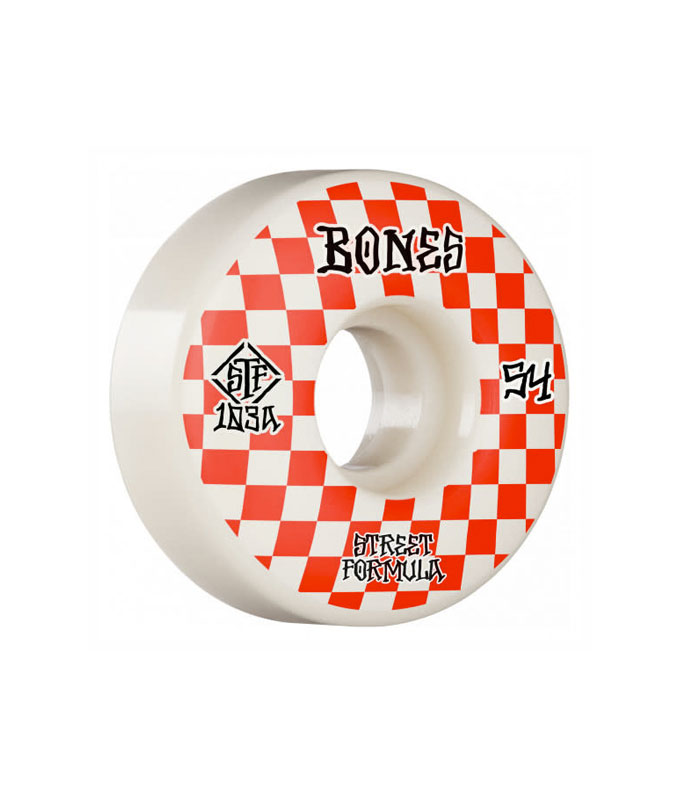 Bones STF Patterns Checkers 54mm x 103a Flatspot Longboard Shop