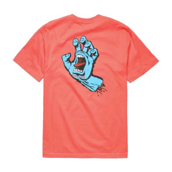 Santa Cruz - Screaming Hand Backprint T-Shirt - Coral