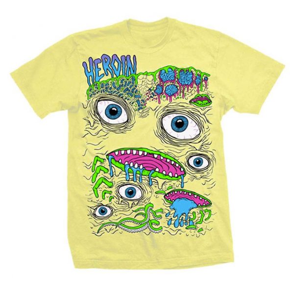 Heroin - Mutant T-Shirt - Yellow - Flatspot Longboard Shop