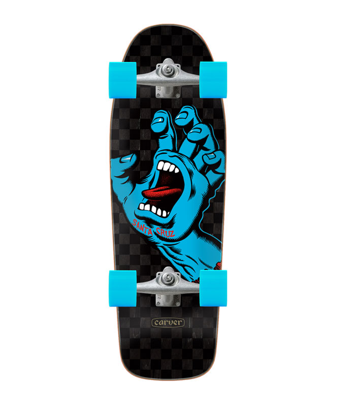 Santa Cruz x Carver Screaming Hand Check 9.80in x 30.20in Surf