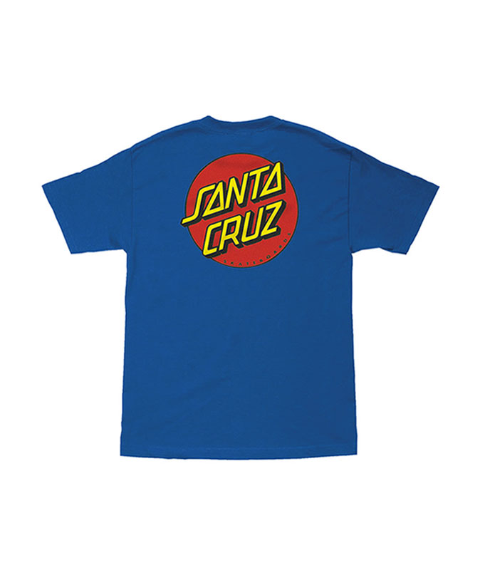 Santa Cruz Classic Dot Backprint TShirt Royal Blue Flatspot Longboard Shop