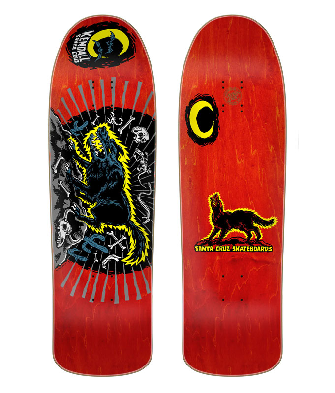 Santa Cruz - Jeff Kendall Wolf Reissue Skateboard Deck - 9.28in x