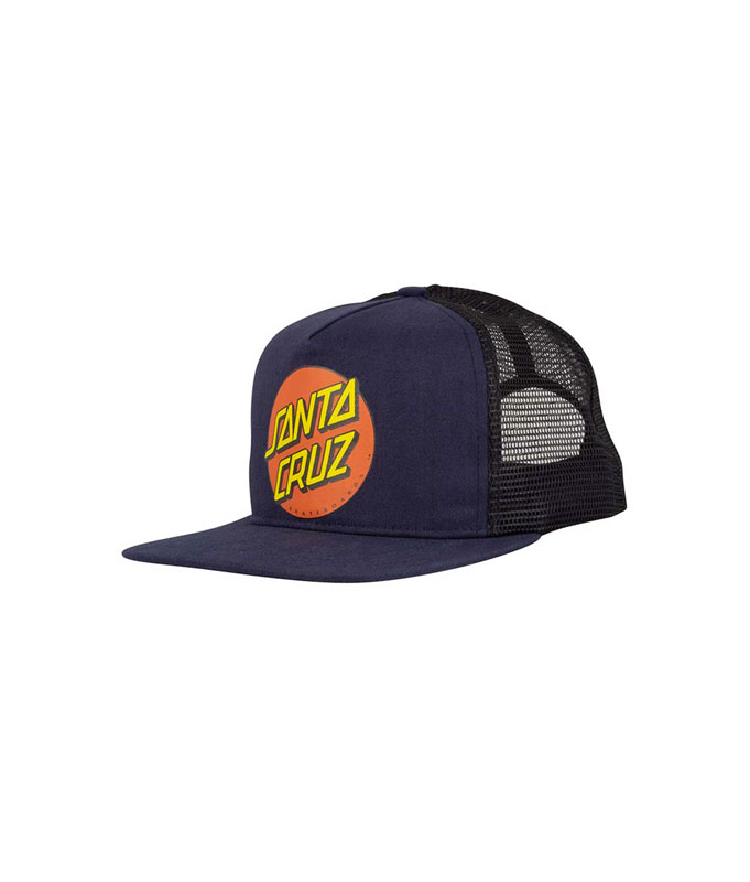 Santa Cruz Trucker Hat Classic Dot Navy Flatspot Longboard Shop